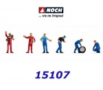 15107 Noch Závodníci a mechanici - 6 figurek, H0