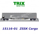 15116-01 TRIX MiniTRIX N  Vůz se shrnovací plachtou řady Rilns,  ZSSK Cargo