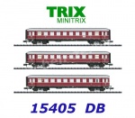 15405 TRIX MiniTRIX N 3- dílný set osobních vozů vlaku "Červený Bamberg", DB