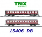 15406 TRIX MiniTRIX N 2 - dílný set osobních vozů vlaku "Červený Bamberg", DB