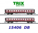 15406 TRIX MiniTRIX N 2 - dílný set osobních vozů vlaku "Červený Bamberg", DB