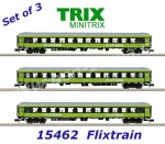 15462 TRIX MiniTRIX N  Set 3 rychlíkových vozů "FlixTrain"