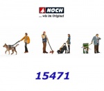 15471 Noch People with Dogs - 4 Figures, H0