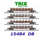 15484 TRIX MiniTRIX N Set 4 nákladních vozů "Transport oceli"