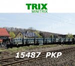 15487 TRIX MiniTRIX N Low Side Car Type Res with steel side walls, of the PKP