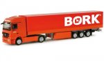 156059 Herpa Mercedes Benz Actros LH 08 canvas semitrailer truck "Bork"