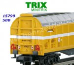 15799 TRIX MiniTRIX N  Set of 3 Cargo Cars with Sliding Walls Type  Habbiillnss 