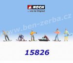15826 Noch Snowboarders, 6 Figures with snowboards, H0