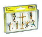 15874 Noch Mountain Hikers with Cross, 6 figures and Cross, H0