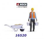16520 Noch Stavební dělník s kolečkem, H0