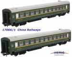 17066/1  Heris  Set of 2 Ammendorfer cars made for China/Inland, green, Ep. IV