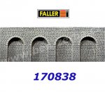 170838 Faller  Opěrná zeď - arkády, 37 x 12,5 cm, žula H0