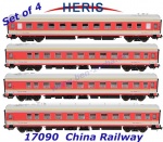 17090 Heris 4 part passenger train, Ammendorf type of the Chinese railways, new colors, Ep V