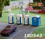 180543 Faller mobile toilletes TOI TOI, H0