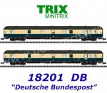 18201 TRIX MiniTRIX N  Set 2 poštovních vozů řady Post mr, DBP