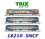 18210  TRIX MiniTRIX N 3-pcs set of express train cars "Croisière" of the SNCF