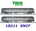 18211 TRIX MiniTRIX N 2-pcs set of express train cars "Croisière" of the SNCF
