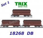 18268 TRIX MiniTRIX N Set 3 vozů na transport koksu řady  Kkt-62, DB - Set č. 1