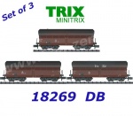 18269 TRIX MiniTRIX N  Set 3  samovýsypných vozů na koks řady Fad-50 OOtz, DB