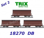 18270 TRIX MiniTRIX N Set of 3 four-axle dump cars type Kkt-62 for coke transport of the DB - Set No.2
