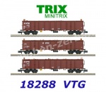 18288 TRIX MiniTRIX N  Set of 3 high-side gondolas Type Eanos with logs of the VTG