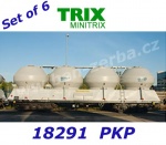 18291 TRIX MiniTRIX N Set 6 silo vagonů řady Uacs 408S "CEMET", PKP
