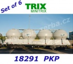 18291 TRIX MiniTRIX N Set 6 silo vagonů řady Uacs 408S "CEMET", PKP