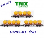 18292-01 TRIX MiniTRIX N  Set 3 silo vozů řady Uacs Cementárny a vápenky Praha, ČSD