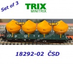 18292-02 TRIX MiniTRIX Set of 3 silo cars Type Uacs Králodvorská cementárna Beroun of the CSD