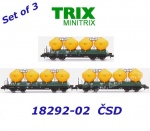 18292-02 TRIX MiniTRIX N  Set 3 silo vozů řady Uacs Králodvorská cementárna Beroun, ČSD