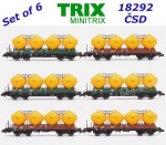 18292 TRIX MiniTRIX N  Set 6 silo vozů řady Uacs, ČSD