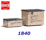 1840 Busch 2 boxy na stroje z pravého dřeva s potiskem firem, H0