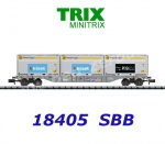 18405 TRIX MiniTRIX N Kontejnerový vůz řady Sgnss se 3 kontejnery Innofreight, SBB