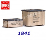 1841 Busch 2 boxy na stroje z pravého dřeva s potiskem firem, H0