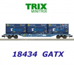 18434 Trix MiniTrix Kontejnerový vůz řady Sgnss, se 3 kontejnery Innofreight, GATX