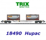 18490 TRIX MiniTRIX Container Transport Car Type Sgns 2 containers "Bertschi" , HUPAC