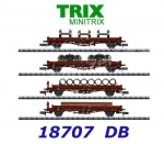 18707 TRIX MiniTRIX N 4-pcs set of low-side cars of the DB