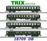 18709 TRIX MiniTRIX N Set 4 osobních vozů příměstského vlaku E 4505, DB
