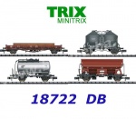 18722 TRIX MiniTRIX N 4-dílný set nákladního vlaku, DB, III. epocha
