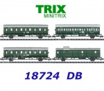 18724 TRIX MiniTRIX N Set 4 osobních vozů  - Příměstská doprava, DB
