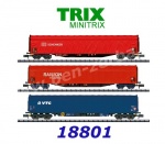 18801 TRIX MiniTRIX N Set of 3 Sliding Tarp Car