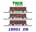18901 TRIX MiniTRIX N  Set of 3 Boxcars type Gbs 258  of the DB