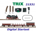 21531 Trix Digitální starset nákladního vlaku s parní lokomotivou BR 74 DR