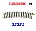 22231 Fleischmann N Curved track R1=194,6mm 24º