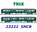 23222 TRIX Set 2 různých osobních vozů řady M, SNCB