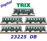 23225 Trix Set 5ti osobních vozů vlaku III. epochy s osvětlením, DCC, DB
