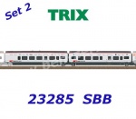 23285 Trix Extension Set of 2 cars for  powered rail car train Class RABe 501 