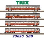 23690 Trix  Set of 4 passenger cars type Mark III "Swiss Express" of the SBB