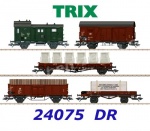24075 Trix Set 5 různých vozů nákladního vlaku III epochy, DR