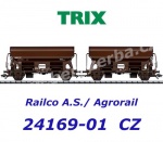 24169-01 TRIX Set of 2 Hinged Roof Cars type Tds of the Czech Railco A.S., CZ